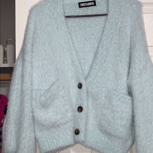 Baby blue fluffy sweater